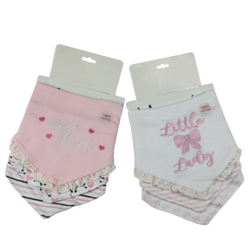 3-Pack Printed Baby Bibs With Lace Border